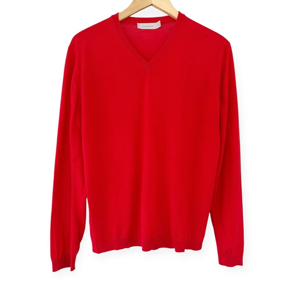 Ermenegildo Zegna • Wool Cashmere V-Neck Sweater Red
